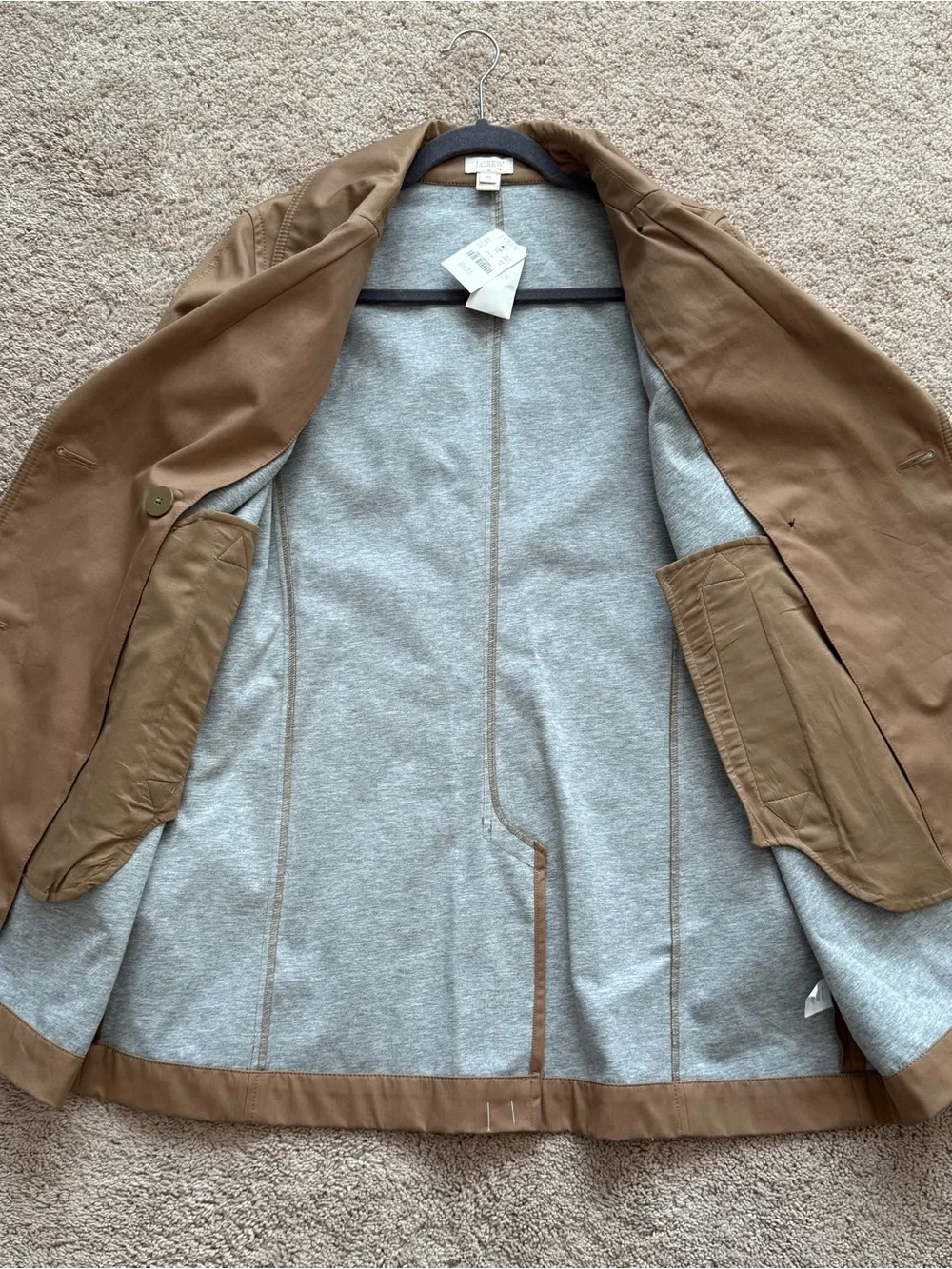 J. Crew Tan Double-Breasted Trench Coat